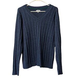 IZOD Women's Long Sleeve‎ Blue V Neck Sweater Size XL Preppy Designer Classic